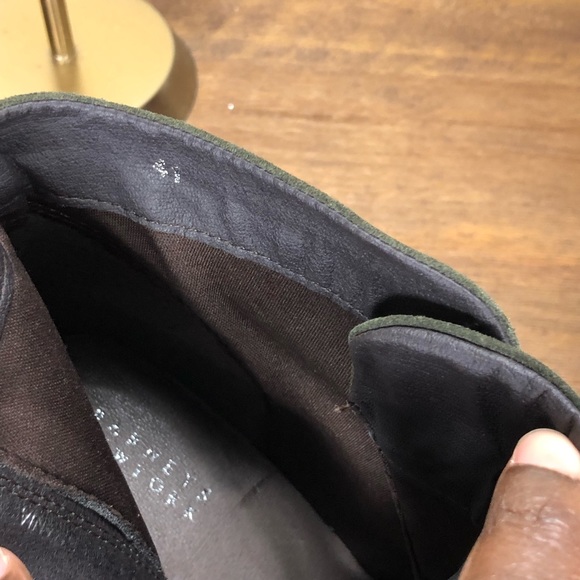 NWT Barney’s New York Olive Suede Lace Up Boots - Picture 7 of 8